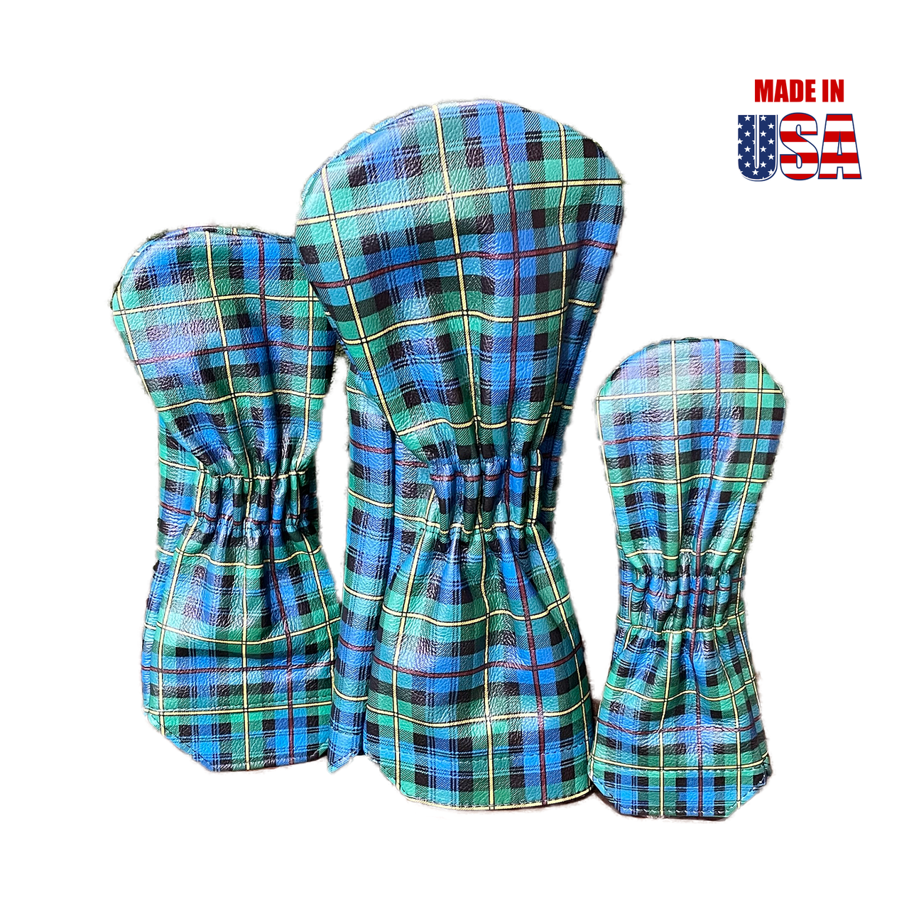 Tartan Plaid Leather Headcovers 10