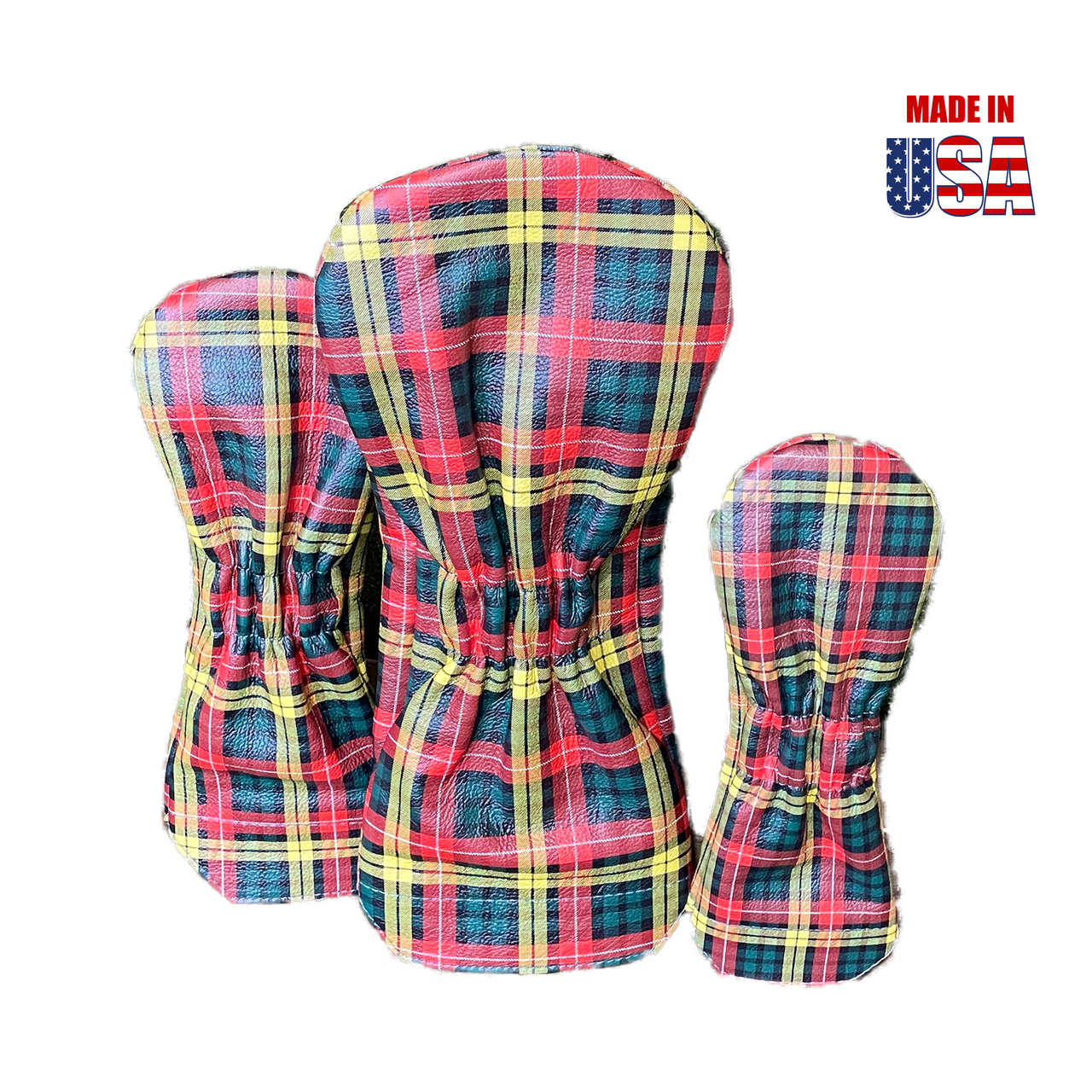 Tartan Plaid Leather Headcovers 2