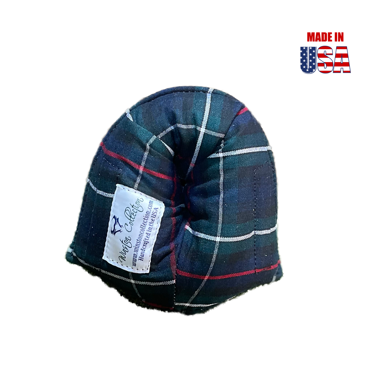 Tartan Plaid-White/Red/Black/Blue Digital Print Leather Putter Cover 3
