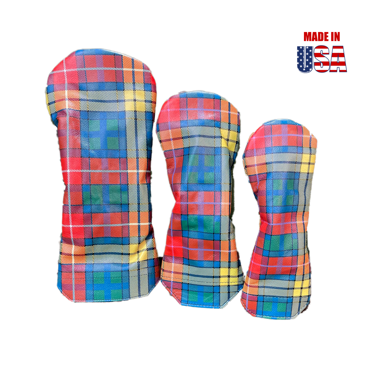 Tartan Plaid Leather Headcovers 3
