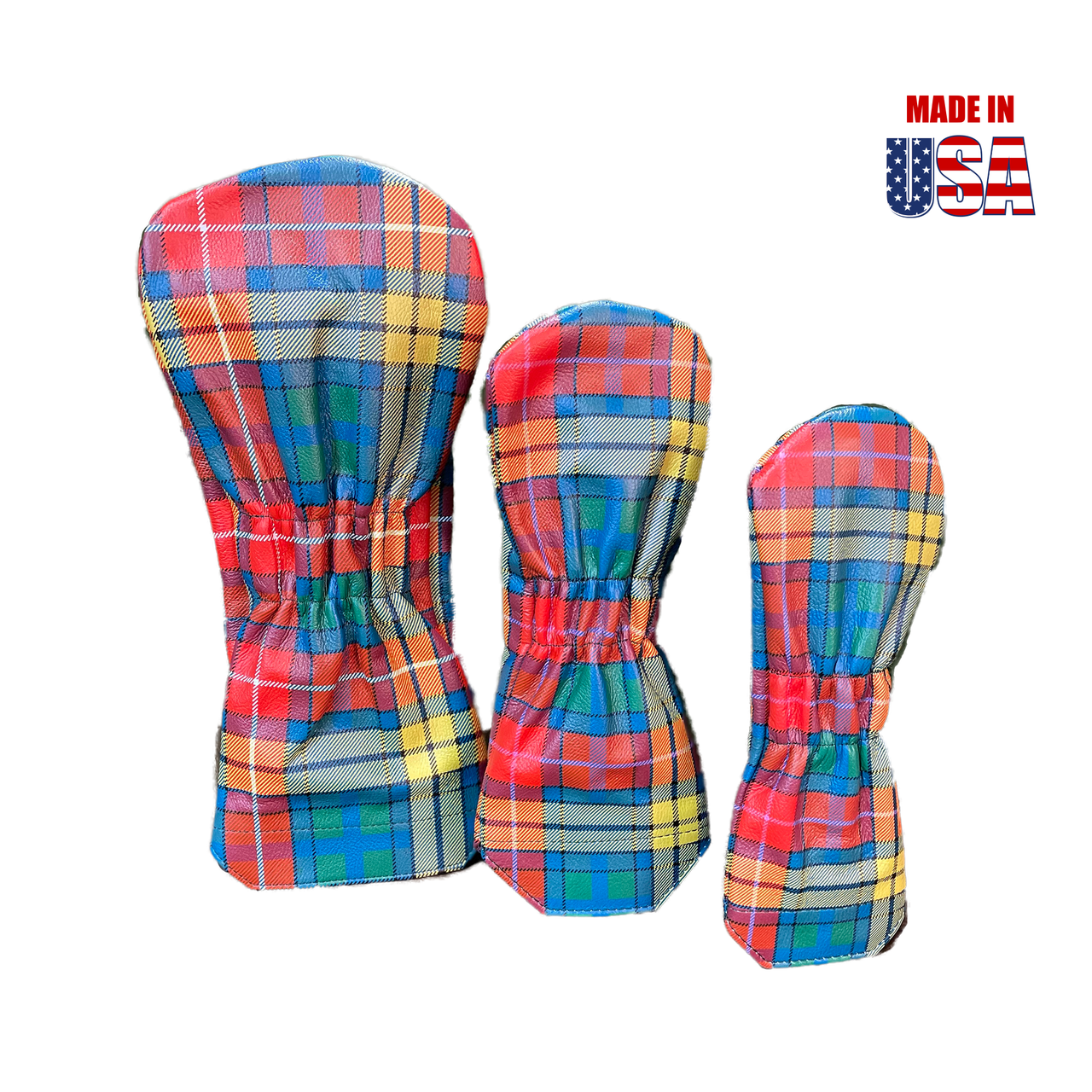 Tartan Plaid Leather Headcovers 4