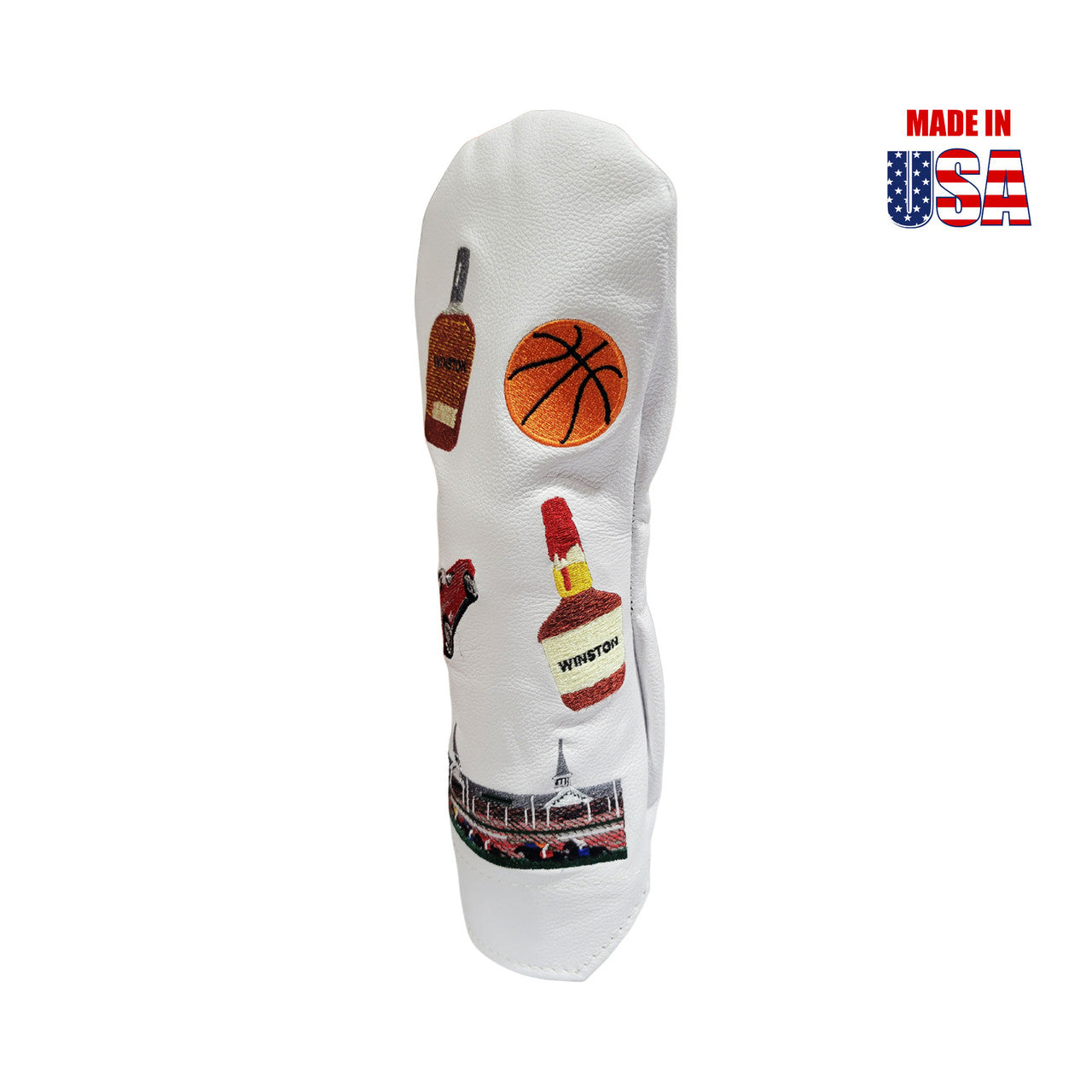 Kentucky Icon Logos on White American Leather Fairway Cover Profile 2 winstoncollection.com