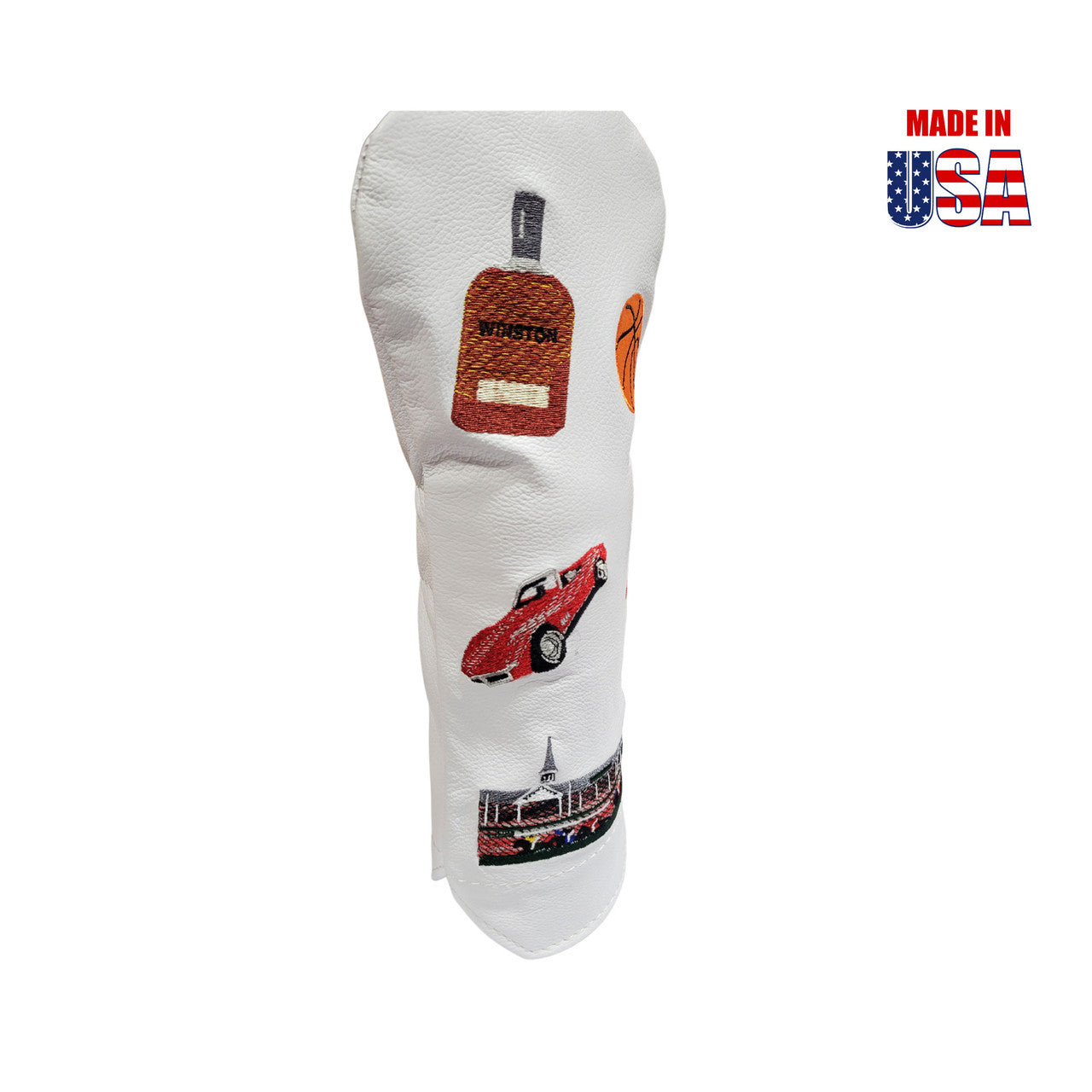 Kentucky Icon Logos on White American Leather Fairway Cover Profile 3 winstoncollection.com