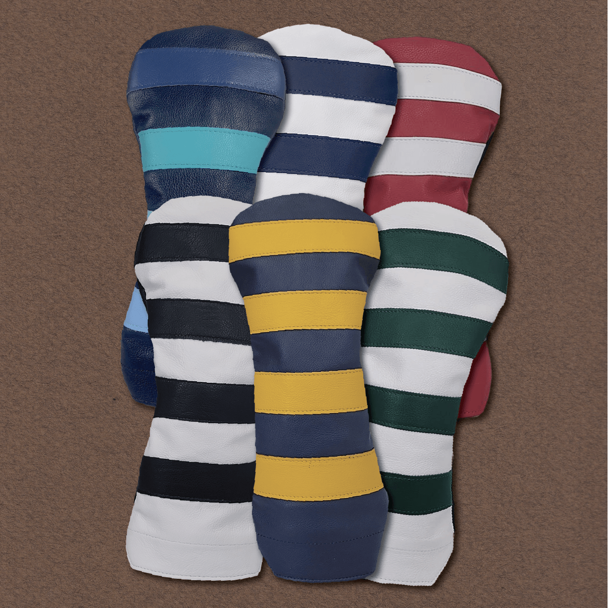Signature Four Stripe Driver Leather Golf Headcovers - Winston Collection
