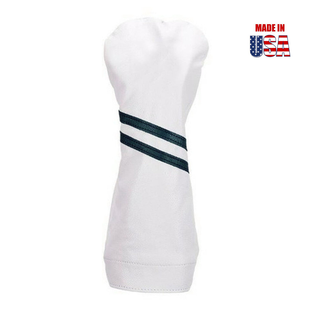 White American Leather with Dark Green Stripes Driver Headcover
