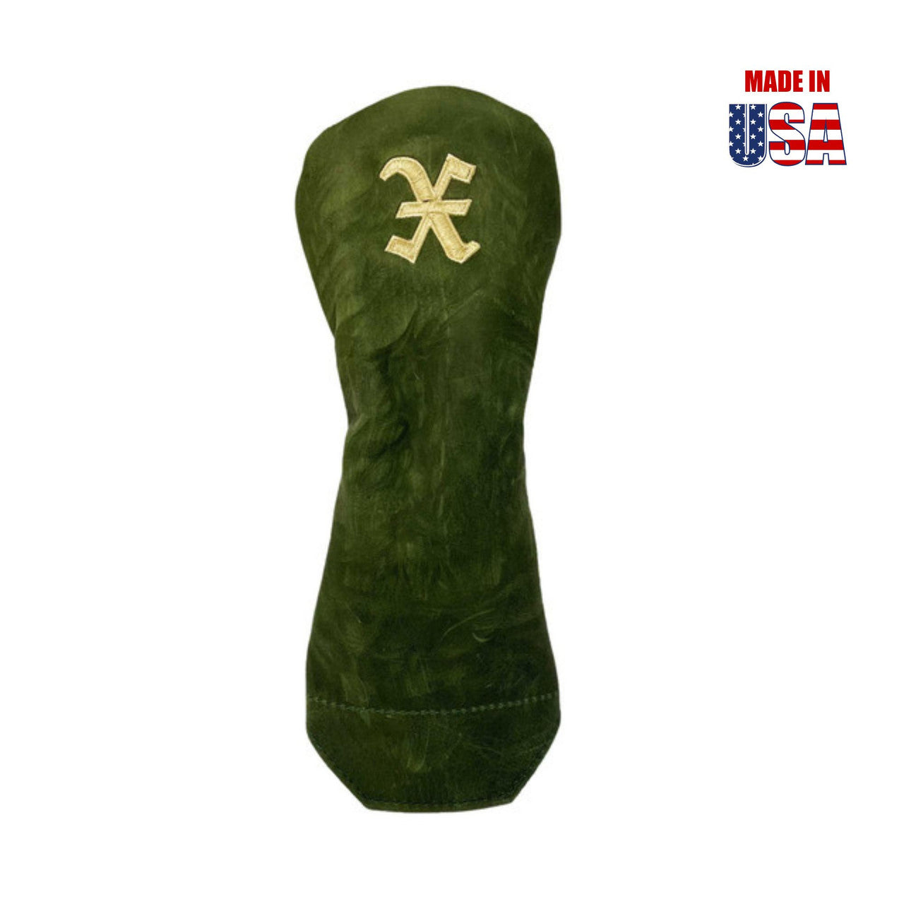 Fairway X Forest Green Pull-Up Leather with White Embroidery