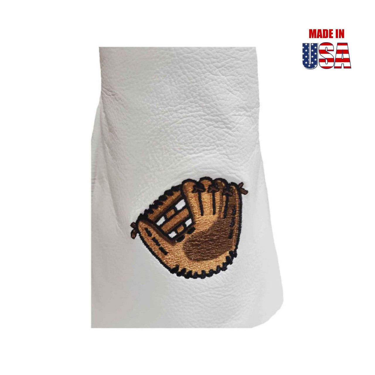 Baseball Logo's on Driver Headcover in White American Leather