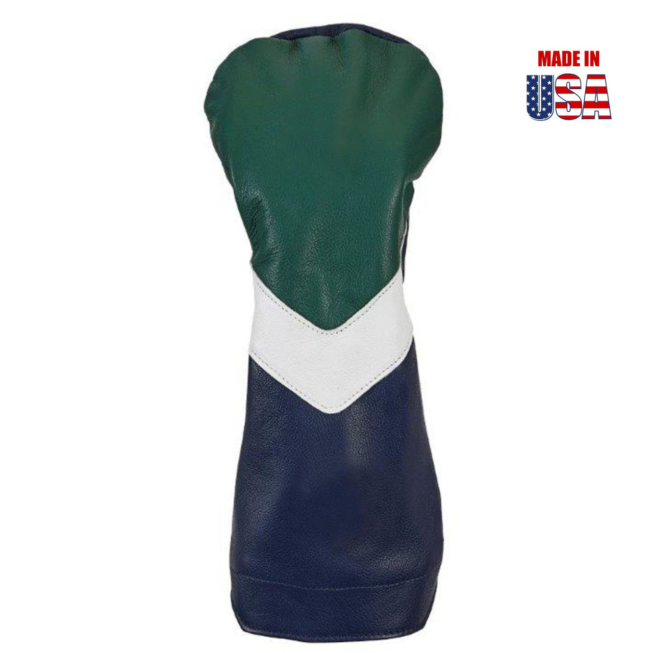 Kelly Green Top, Navy bottom, White V-Stripe, Navy Back