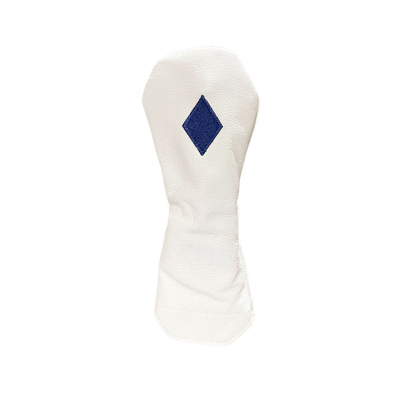 Hybrid in White American Leather with Diamond Symbol in Navy Embroidery