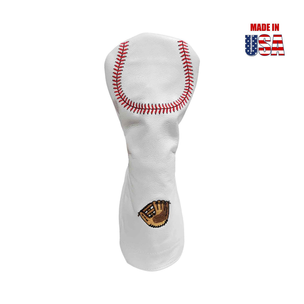Baseball Logo's on FairwayHeadcover in White American Leather