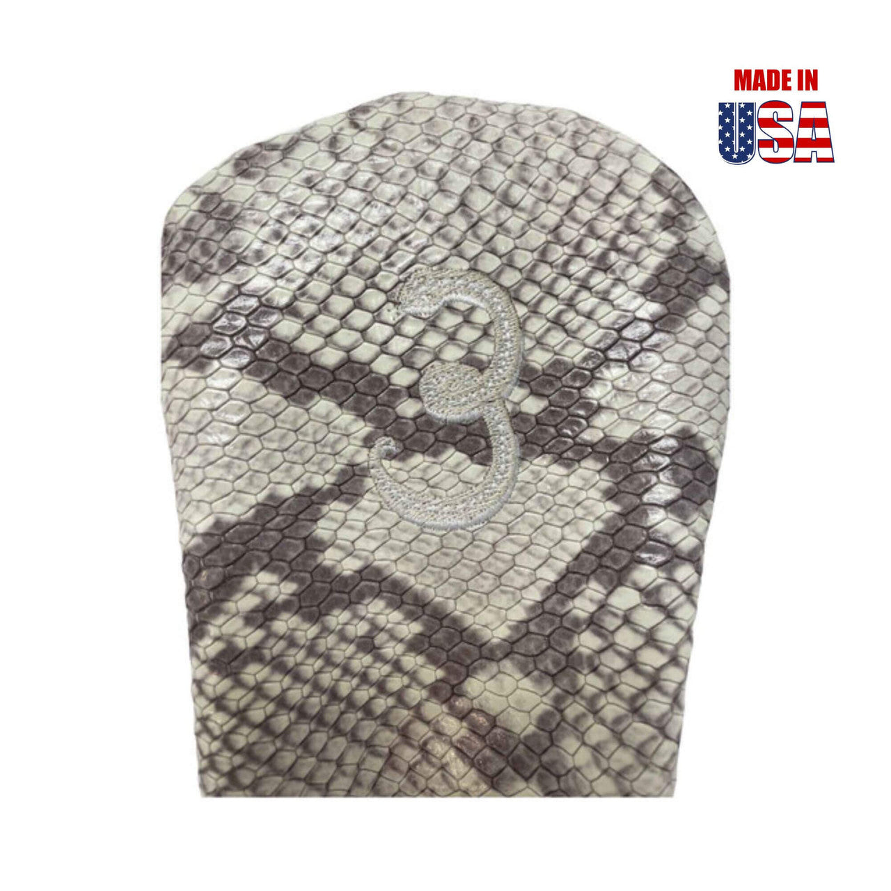 Fairway in Crème Snakeskin of Snake Silhouette shape of #3 Embroidery