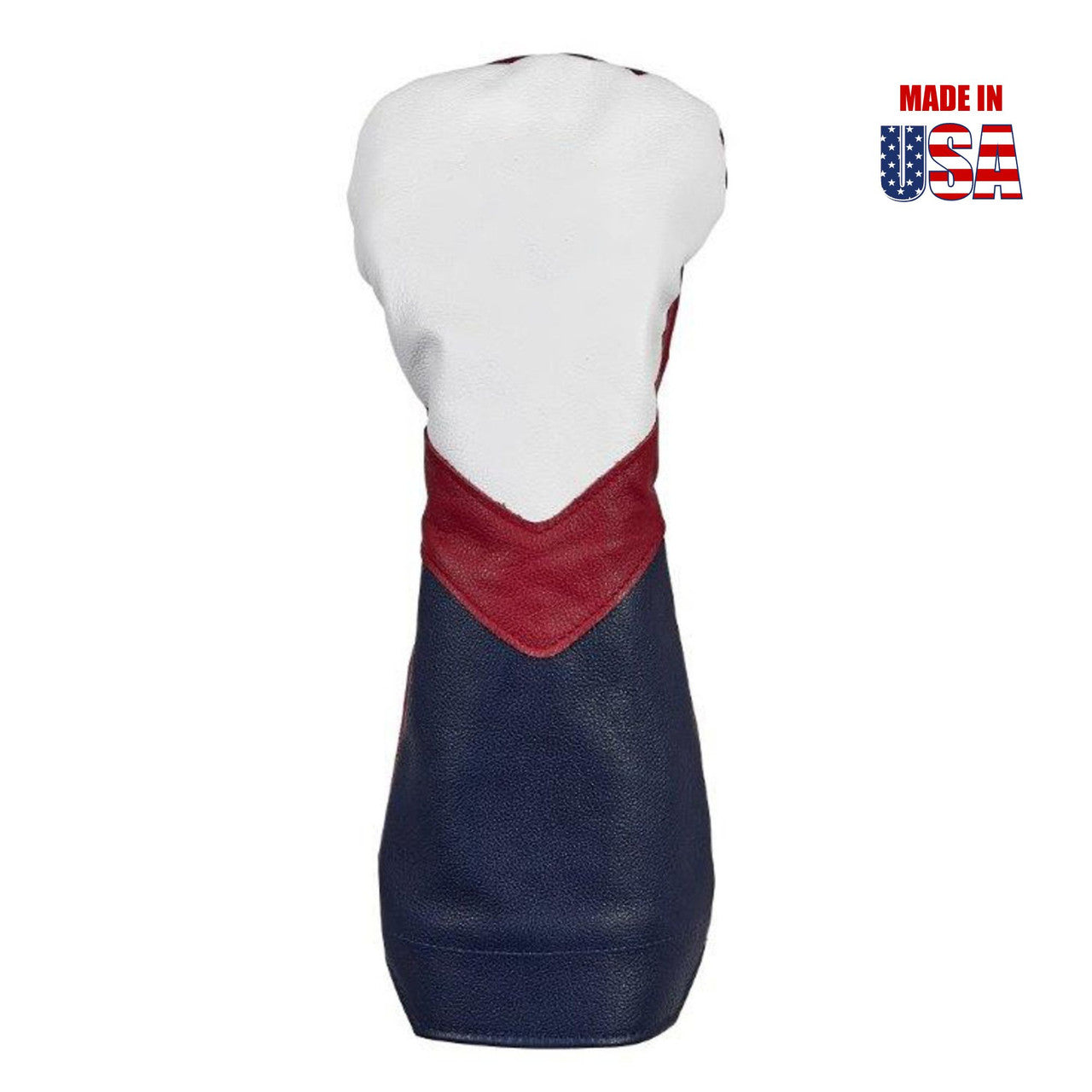 White Top, Navy Bottom, Red V-Stripe, Navy Back