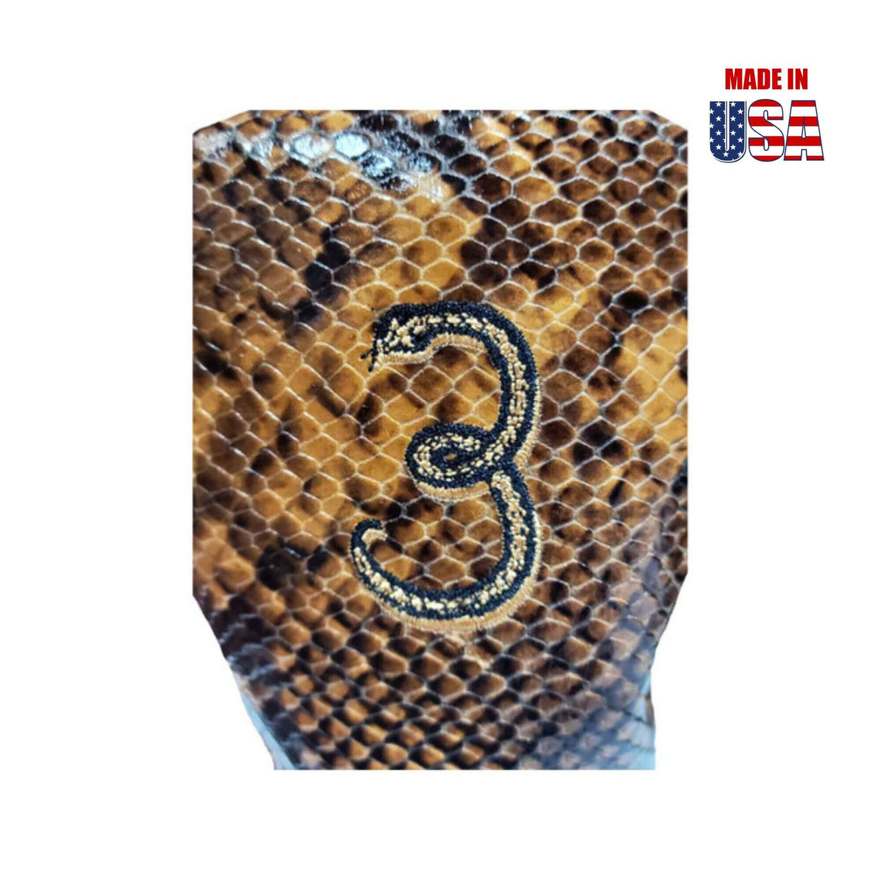 Fairway in Rust Snakeskin of Snake Silhouette shape of #3 Embroidery