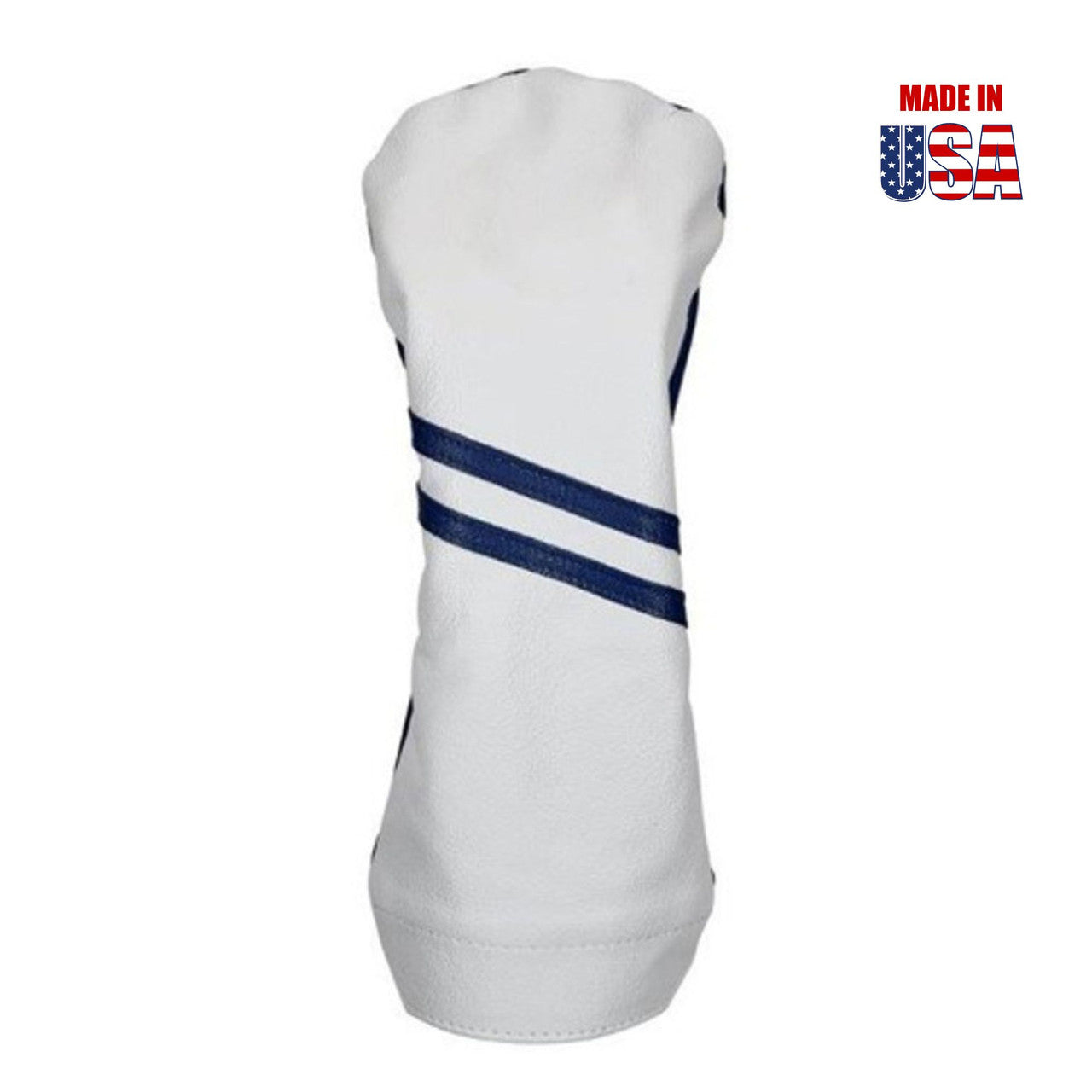 White American Leather with Ocean Blue Stripes Front, Ocean Blue Back Driver Headcover