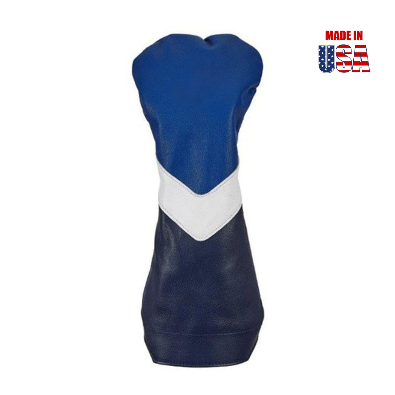 Ocean Blue Top, Navy Bottom, White V-Stripe, White Back