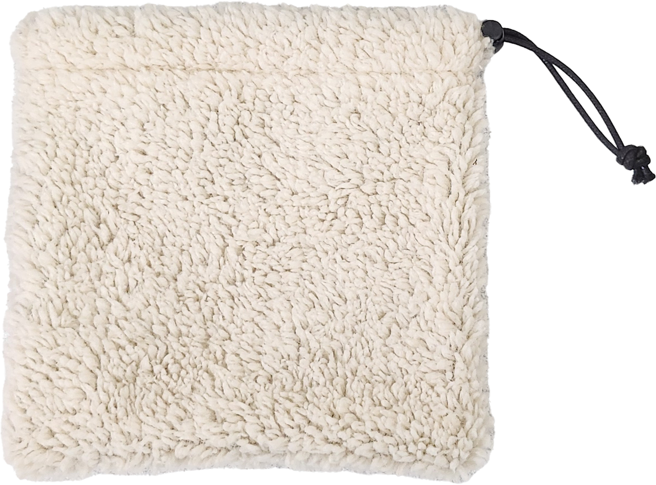 Sherpa Fleece Drawstring Pouch Cream