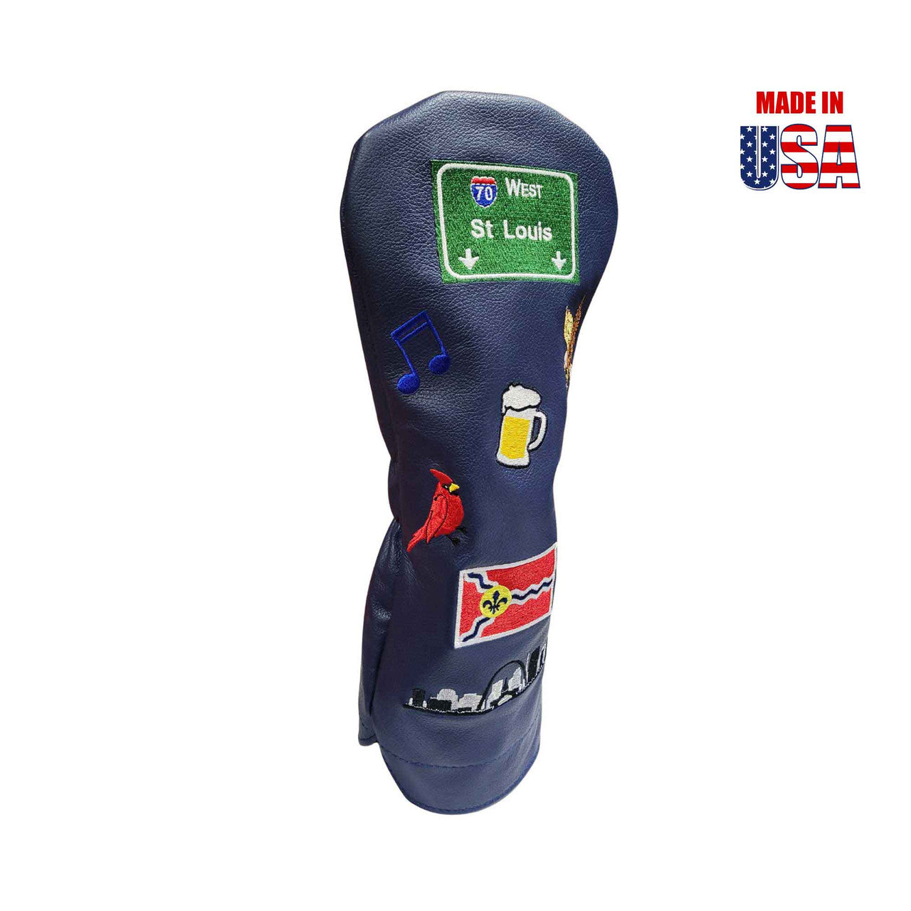 St. Louis Mural Headcover Navy Blue Profile 5 Winstoncollection.com