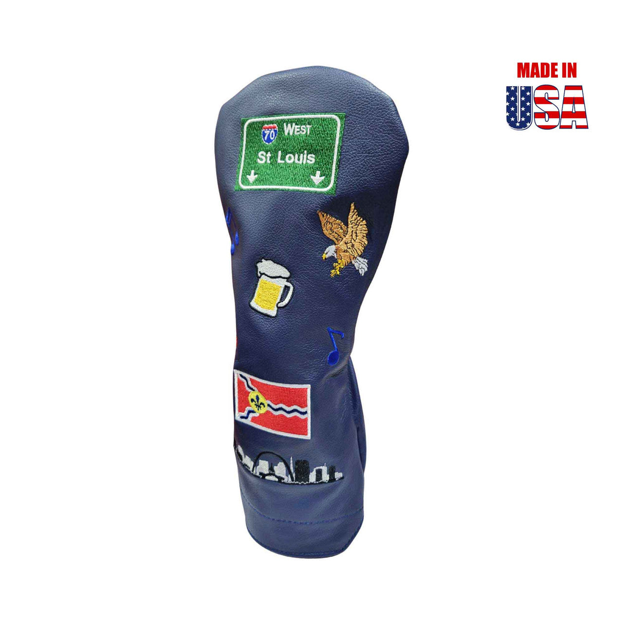 St. Louis Mural Headcover Navy Blue Profile 6 Winstoncollection.com