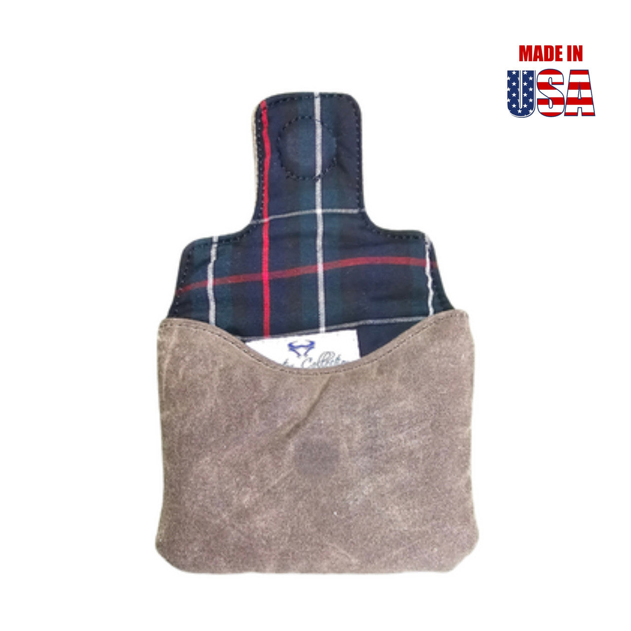 Dark Oak Solid Waxed Canvas Universal Mallet Putter Covers 2