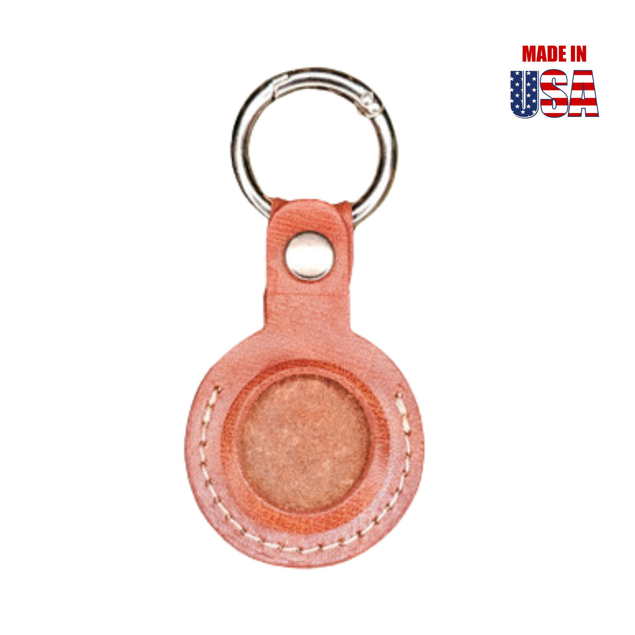Leather Air Tag Fob with secure carabiner 2