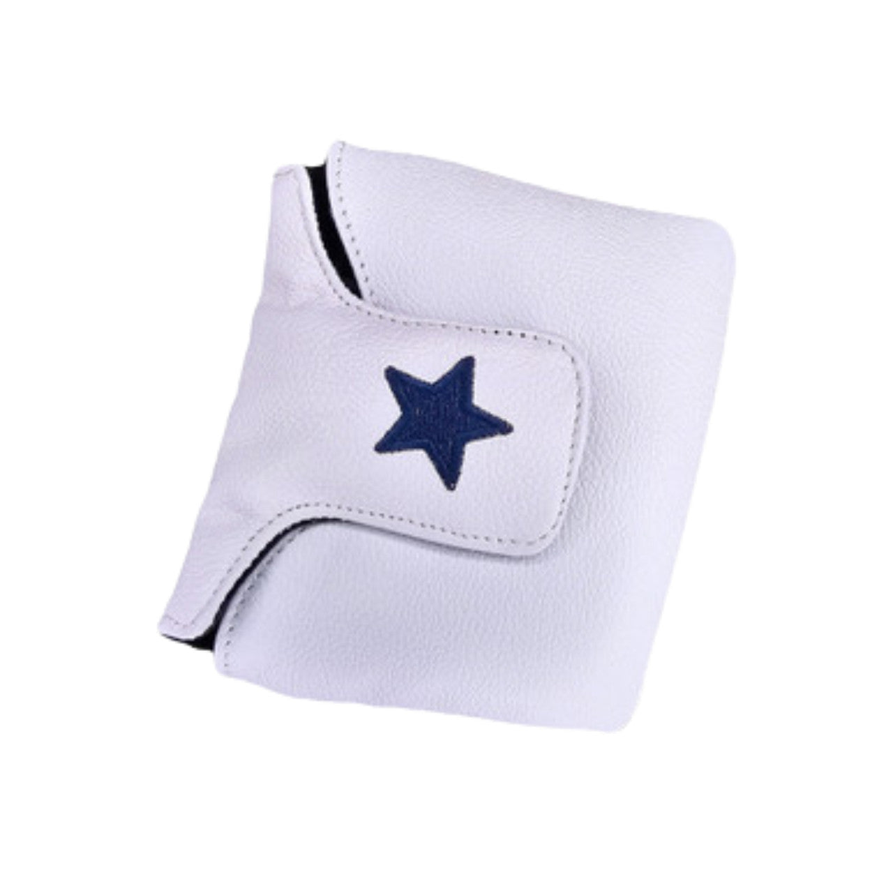Universal Mallet Putter Covers in white American Leather with Dancing Star Embroidery