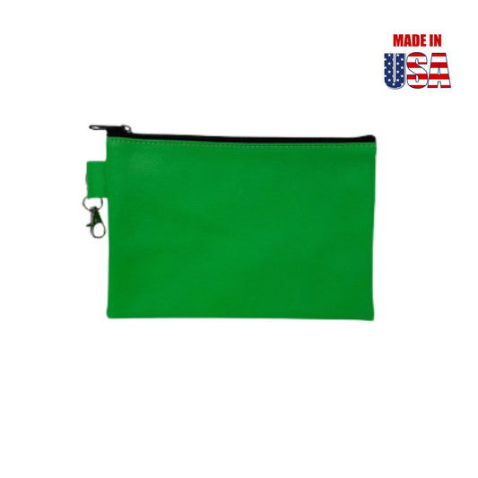 Reef Zip Pouch in Green Neon Leather