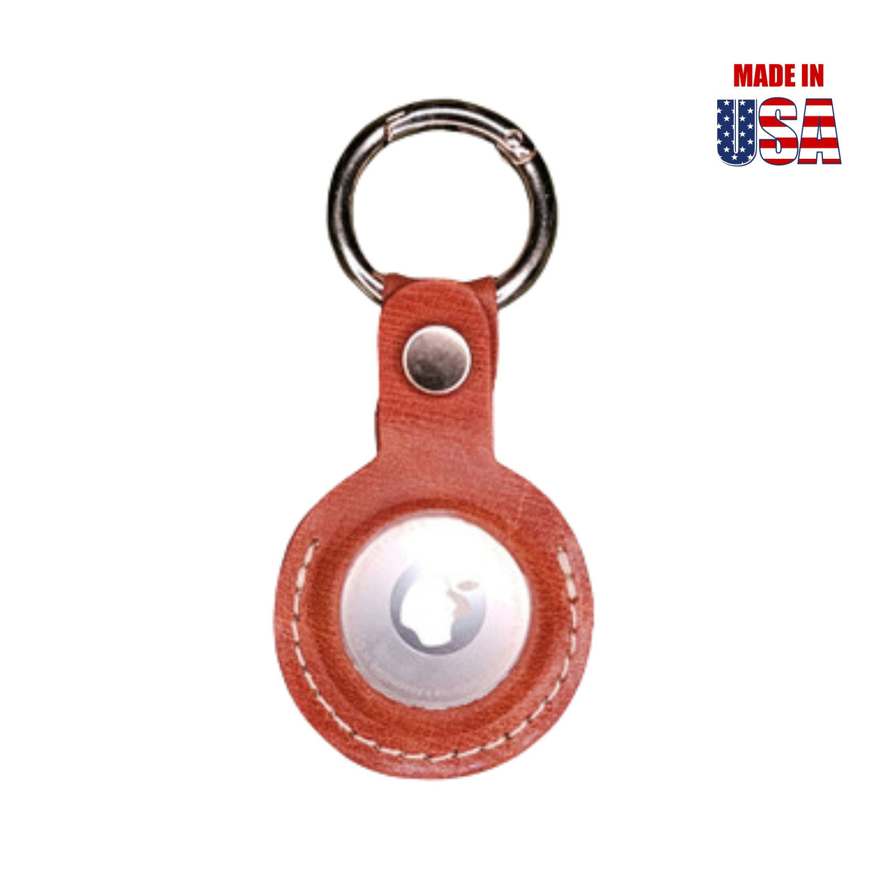Leather Air Tag Fob with secure carabiner 3