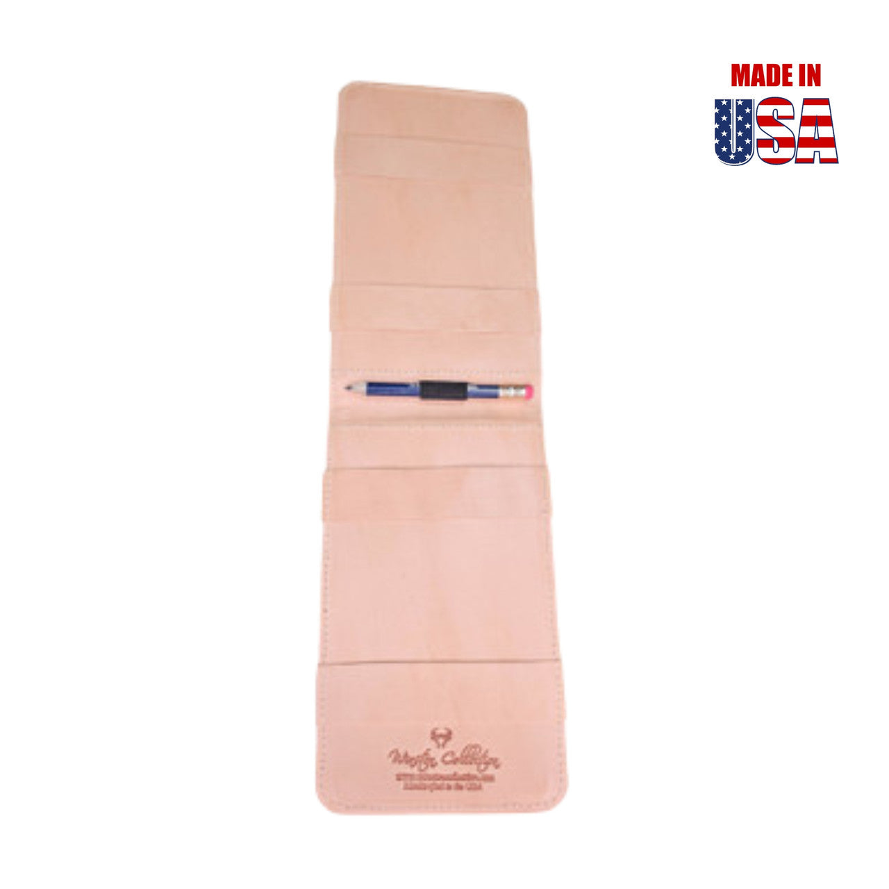 Scorecard Holder & Yardage Book, Golfer's Drink Images on Faux-Cognac Alligator Vegetable Tan Interior