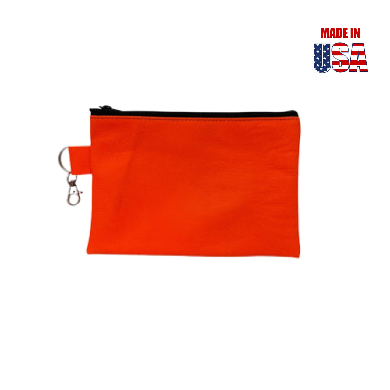 Reef Zip Pouch in Orange Neon Leather