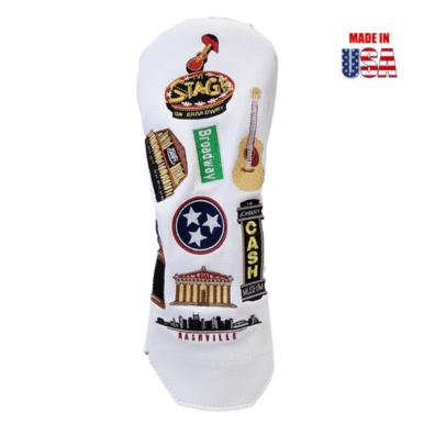 Nashville Sounds and Spots Mural Leather Headcover White Fairway