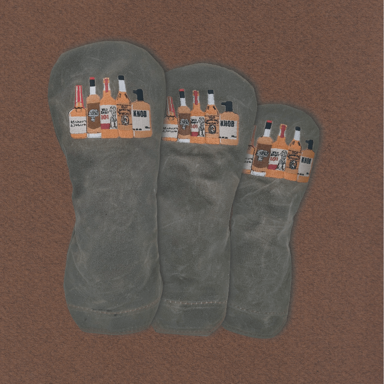Waxed Canvas Whiskey Bottles Headcover