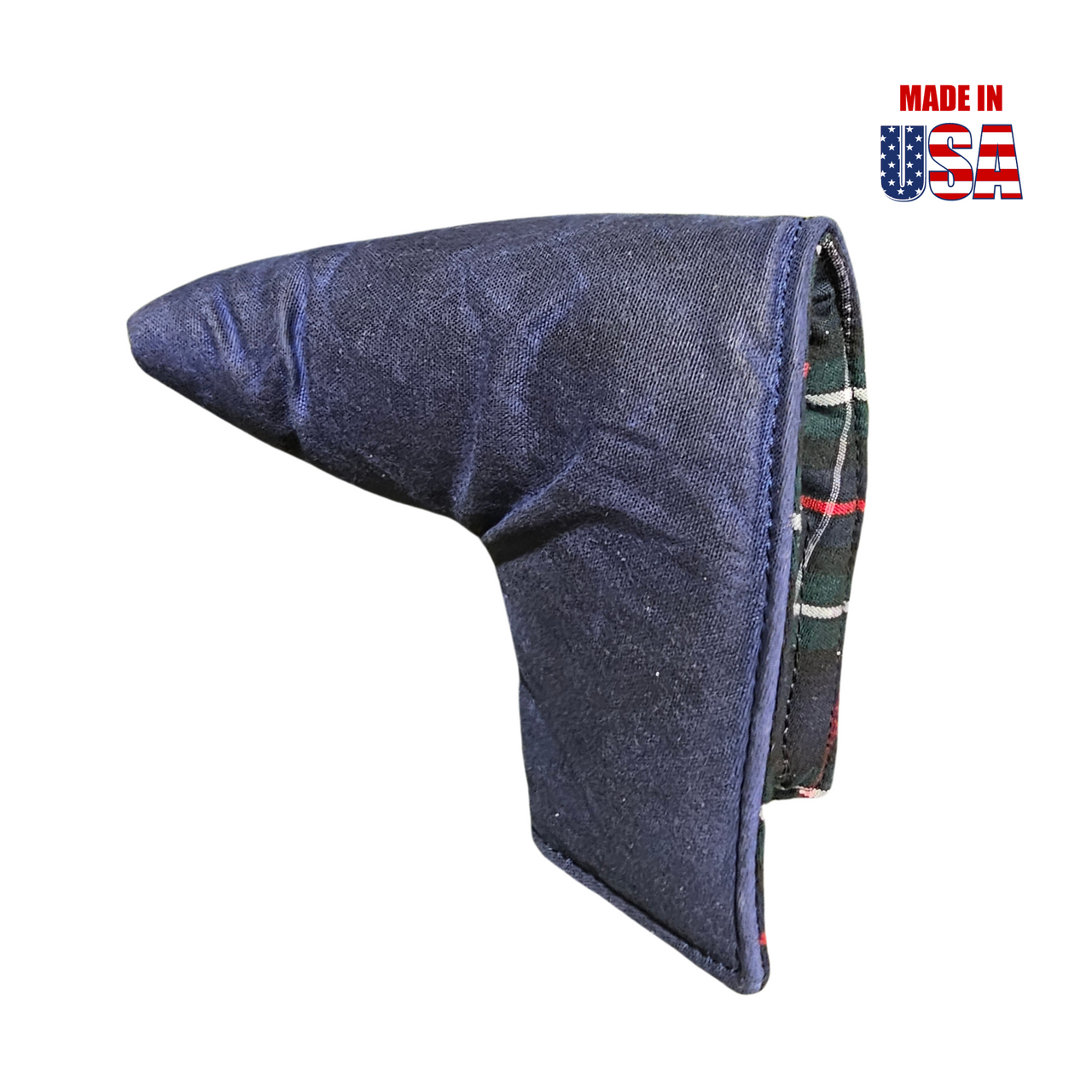 Navy Blue Solid Waxed Canvas Blade Putter Covers