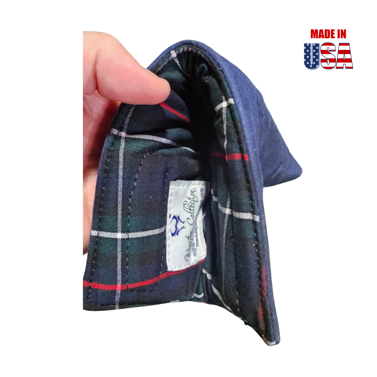 Navy Blue Solid Waxed Canvas Blade Putter Covers 1