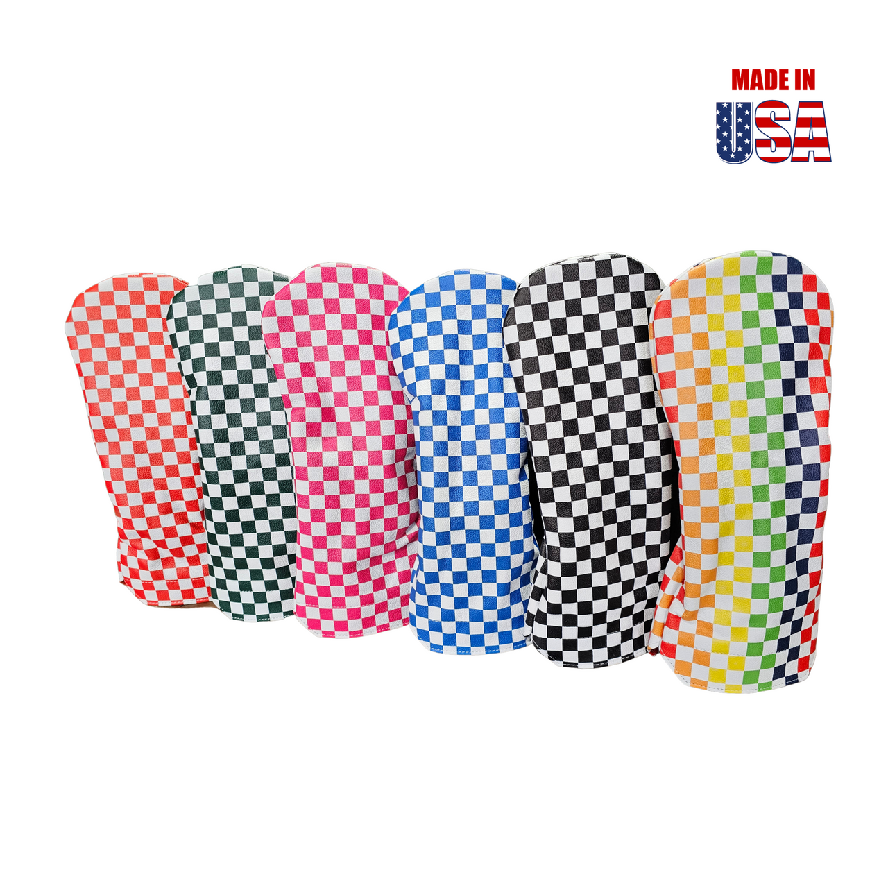 Checkerboard Leather Headcovers, Assorted Colors
