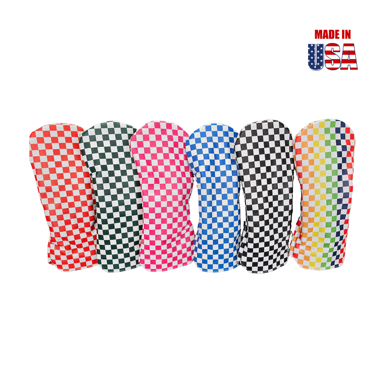 Checkerboard Leather Headcovers, Assorted Colors