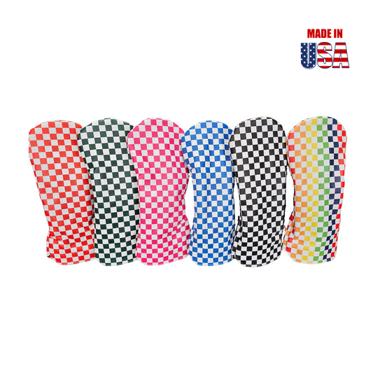 Checkerboard Leather Headcovers, Assorted Colors