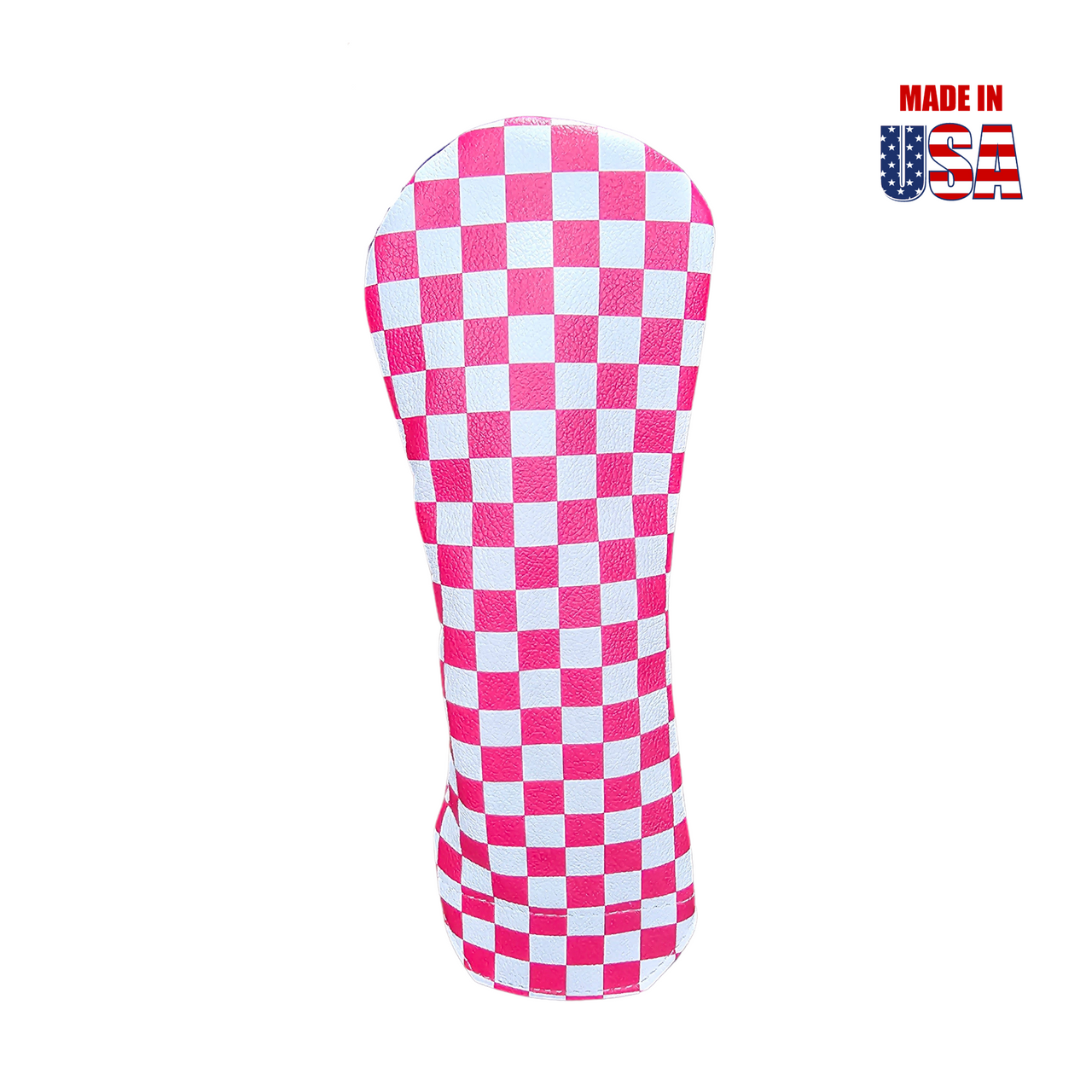Pink and White Checkerboard Leather Hybrid Headcover