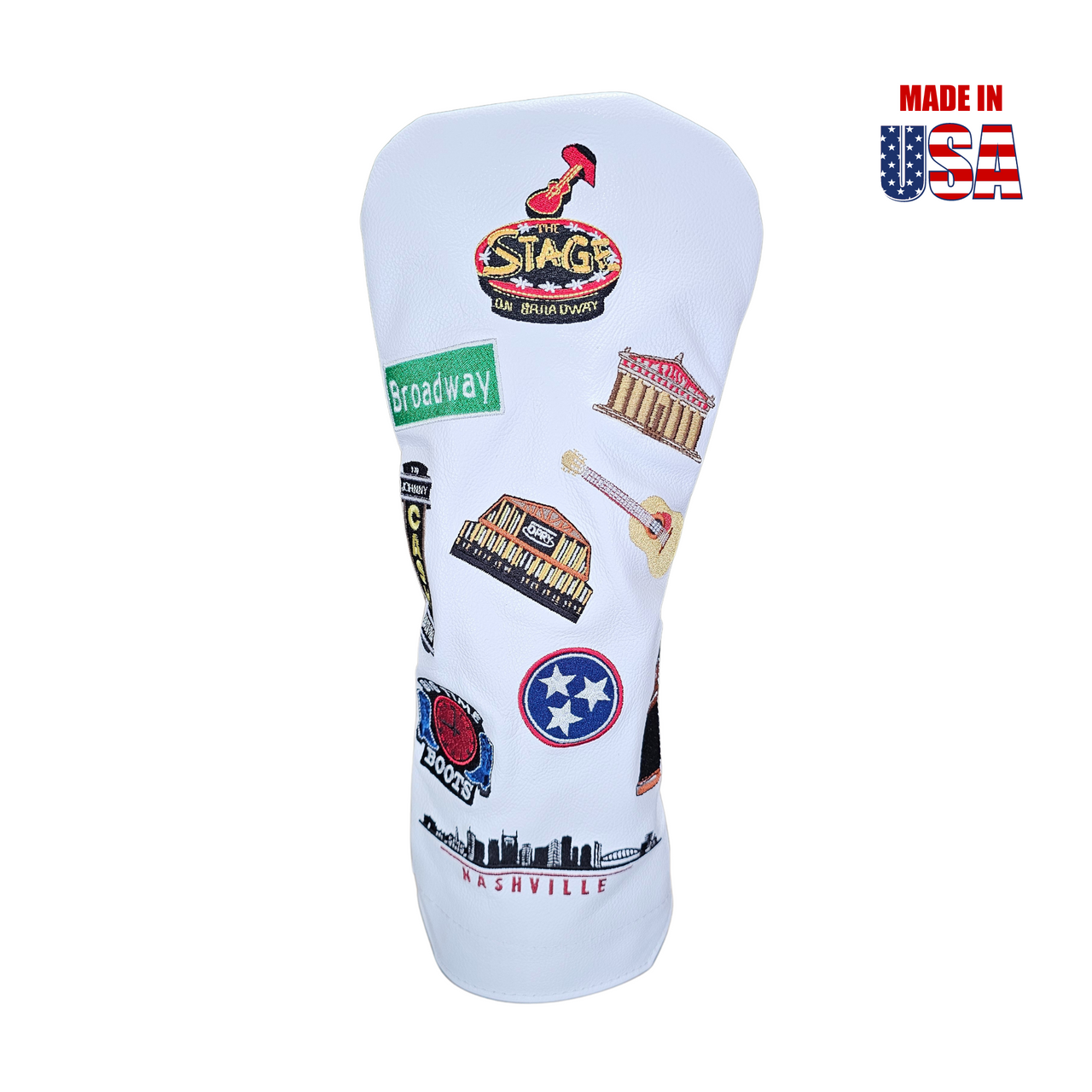 Nashville Sounds and Spots Mural Leather Headcover White Driver