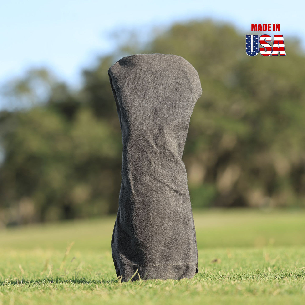 Solid Dark Oak Waxed Canvas Golf Headcovers 5