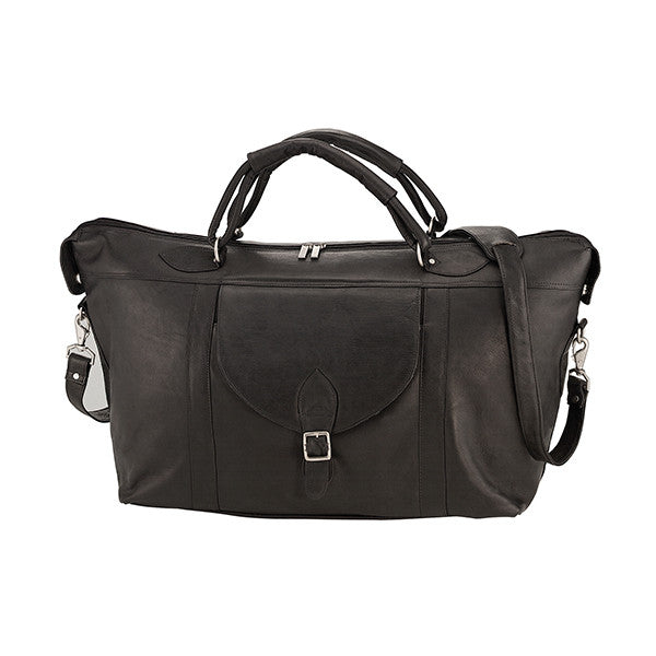 Hermosa Weekender Travel Bag in Black Colombian Leather