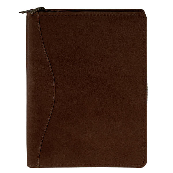 Café Colombian Leather Zipper Portfolio