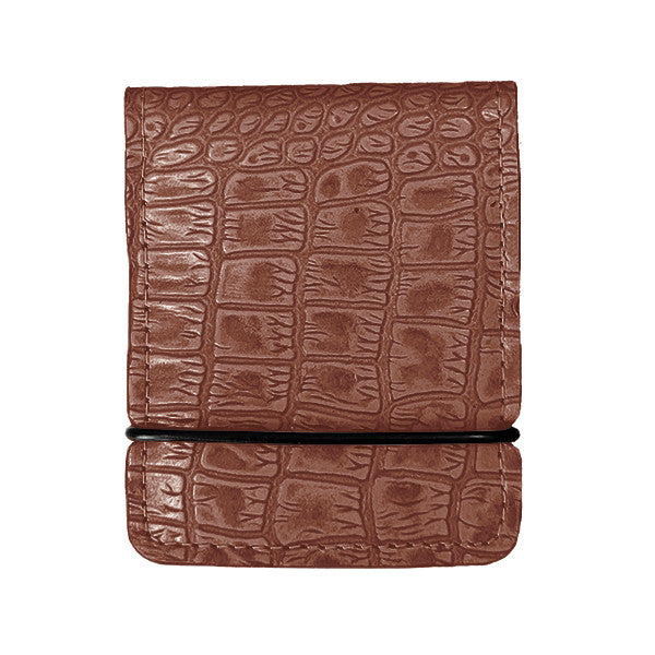 Cash Cover Cognac Gator Print Leather