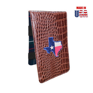 Scorecard Holder & Yardage Book, Outline of Texas with the MacKenzie Plaid Interior