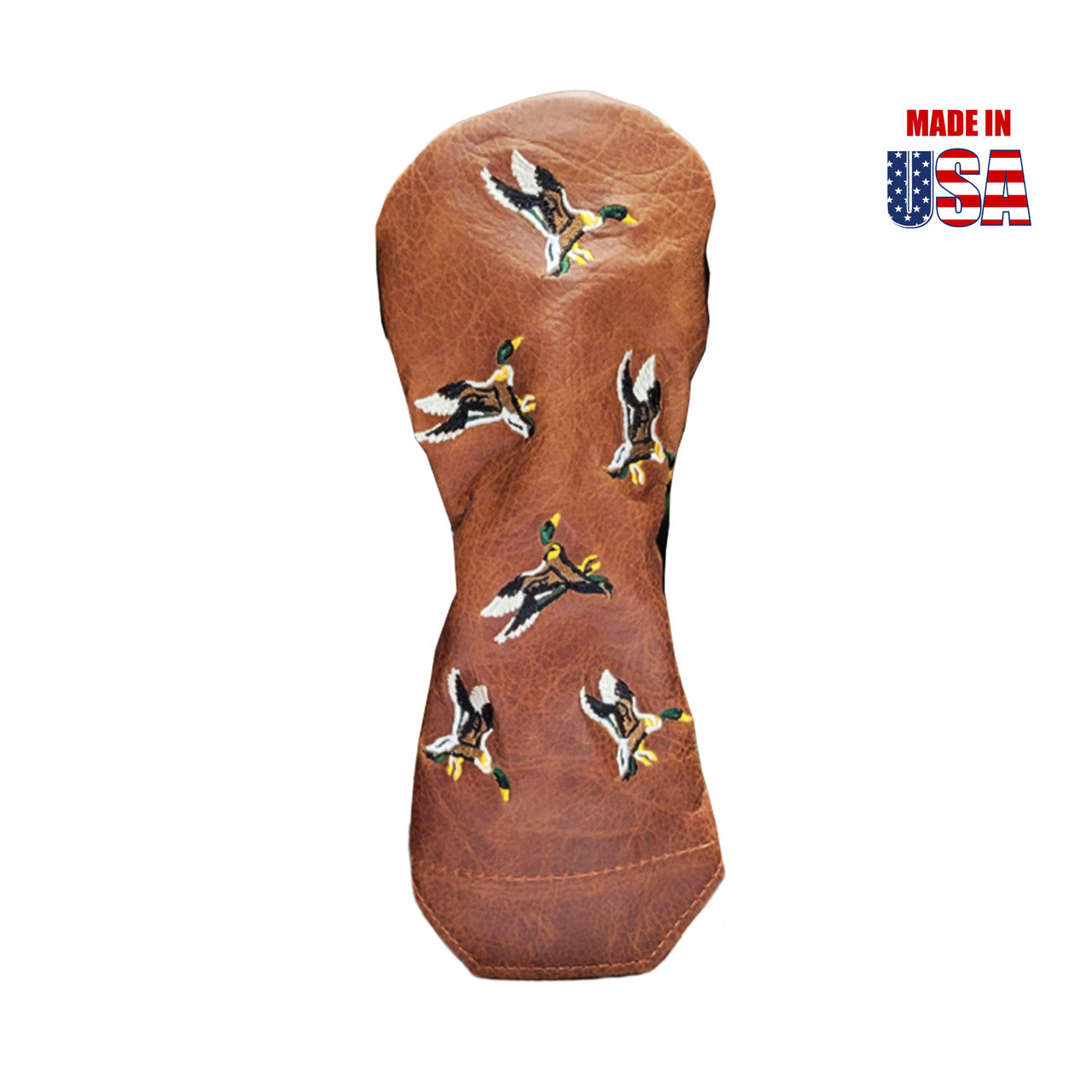 Flying Mallards Pull-Up Leather Fairway Headcover front