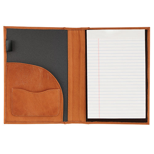 Tan Colombian Leather Small Desk Portfolio Opened