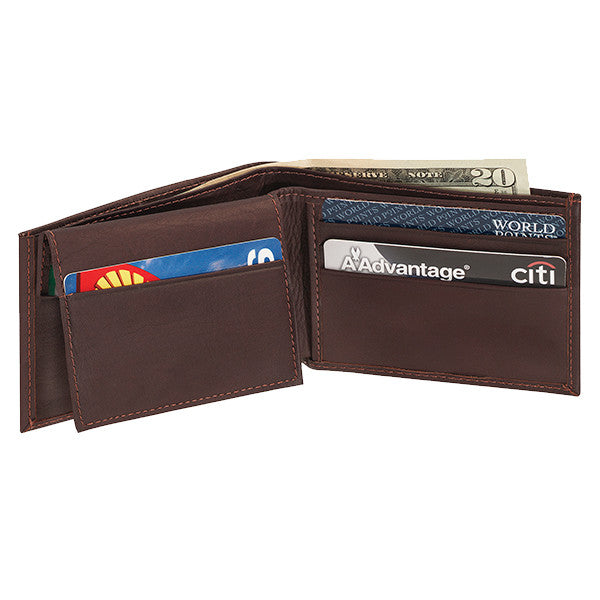 Café Colombian Leather Pass Case Wallet Opened
