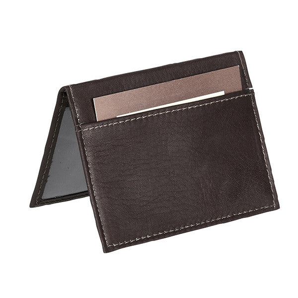 Cafe Pull-out on Black Colombian Leather Pass Case Wallet