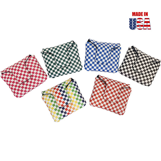 Assorted Checkerboard Leather Universal Mallet Putter Cover