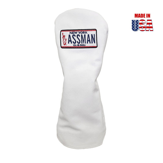 Assman White Leather Driver Cover