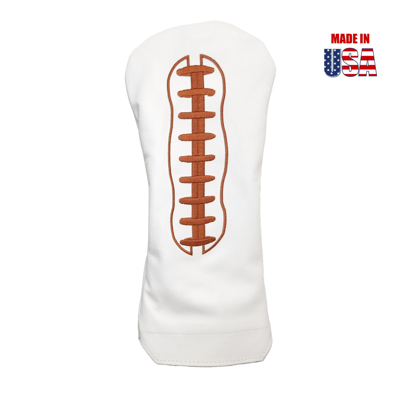 Football Headcovers Burnt Orange Laces / White Leather